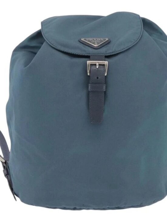PRADA Backpack Nylon Blue Silver Auth 85634 main image 10